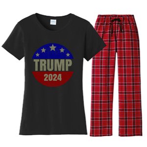 2024 Trump, Save America Again USA Flag Women's Flannel Pajama Set