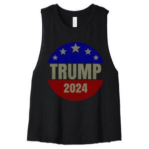 2024 Trump, Save America Again USA Flag Women's Racerback Cropped Tank