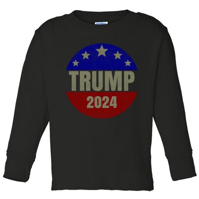 2024 Trump, Save America Again USA Flag Toddler Long Sleeve Shirt