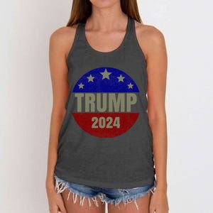 2024 Trump, Save America Again USA Flag Women's Knotted Racerback Tank