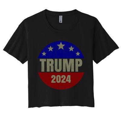 2024 Trump, Save America Again USA Flag Women's Crop Top Tee