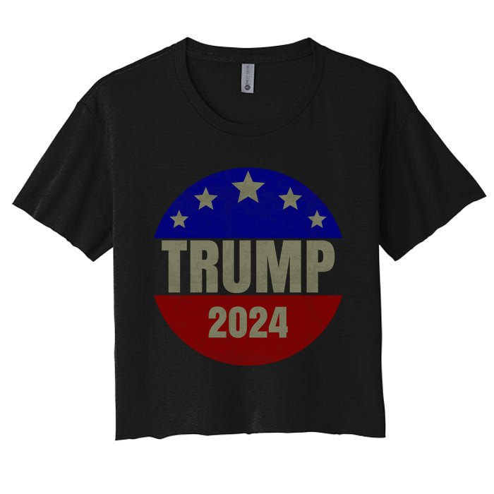 2024 Trump, Save America Again USA Flag Women's Crop Top Tee