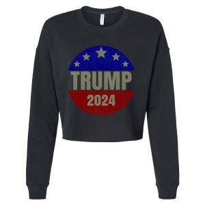 2024 Trump, Save America Again USA Flag Cropped Pullover Crew