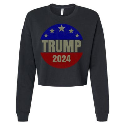 2024 Trump, Save America Again USA Flag Cropped Pullover Crew