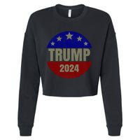 2024 Trump, Save America Again USA Flag Cropped Pullover Crew