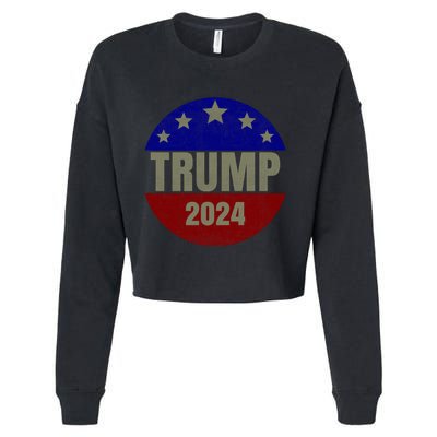 2024 Trump, Save America Again USA Flag Cropped Pullover Crew