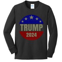 2024 Trump, Save America Again USA Flag Kids Long Sleeve Shirt