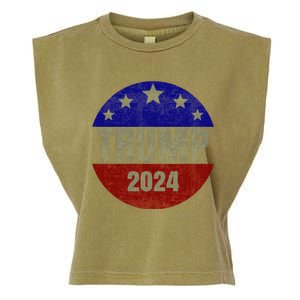 2024 Trump, Save America Again USA Flag Garment-Dyed Women's Muscle Tee