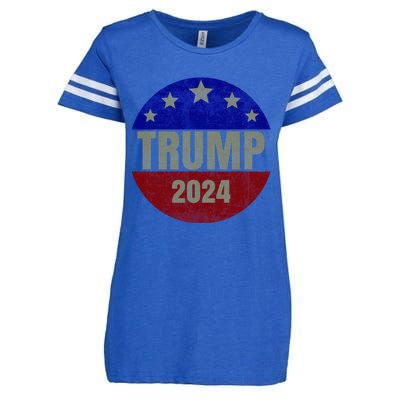 2024 Trump, Save America Again USA Flag Enza Ladies Jersey Football T-Shirt