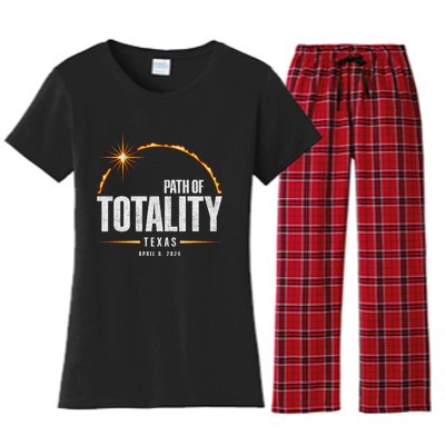 2024 Total Solar Eclipse Texas Total Eclipse 2024 Women's Flannel Pajama Set