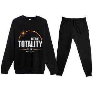 2024 Total Solar Eclipse Texas Total Eclipse 2024 Premium Crewneck Sweatsuit Set