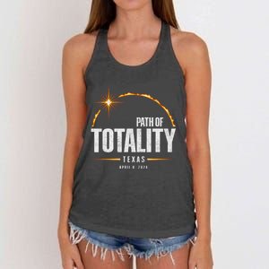 2024 Total Solar Eclipse Texas Total Eclipse 2024 Women's Knotted Racerback Tank