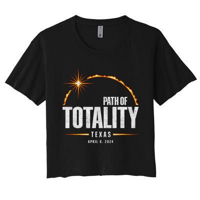 2024 Total Solar Eclipse Texas Total Eclipse 2024 Women's Crop Top Tee