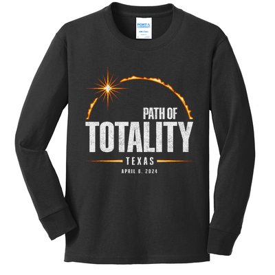 2024 Total Solar Eclipse Texas Total Eclipse 2024 Kids Long Sleeve Shirt