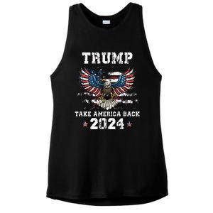 2024 Trump Take America Back Ladies PosiCharge Tri-Blend Wicking Tank