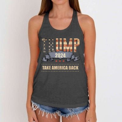 2024 Trump Take America Back Women's Knotted Racerback Tank