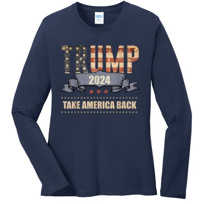 2024 Trump Take America Back Ladies Long Sleeve Shirt