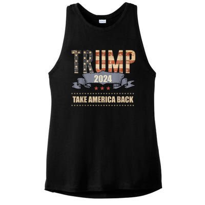 2024 Trump Take America Back Ladies PosiCharge Tri-Blend Wicking Tank