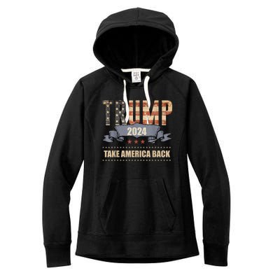 2024 Trump Take America Back Women's Fleece Hoodie