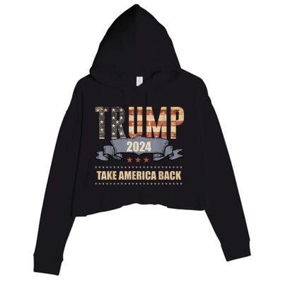 2024 Trump Take America Back Crop Fleece Hoodie