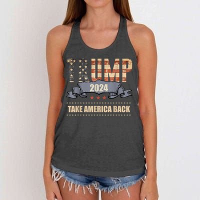 2024 Trump Take America Back Women's Knotted Racerback Tank