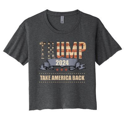 2024 Trump Take America Back Women's Crop Top Tee