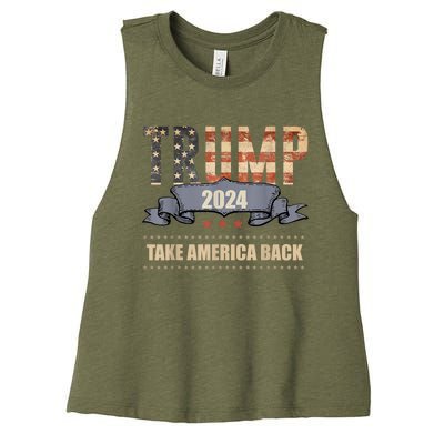 2024 Trump Take America Back Women's Racerback Cropped Tank