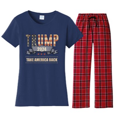 2024 Trump Take America Back Women's Flannel Pajama Set