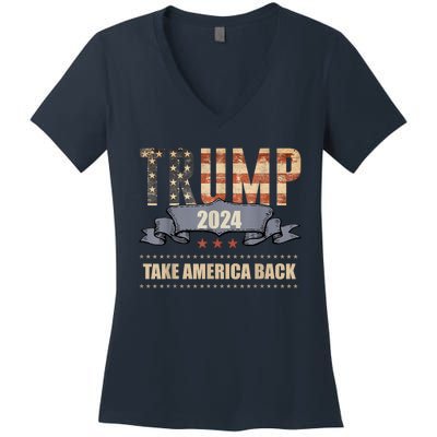 2024 Trump Take America Back Women's V-Neck T-Shirt