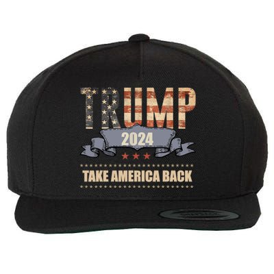 2024 Trump Take America Back Wool Snapback Cap