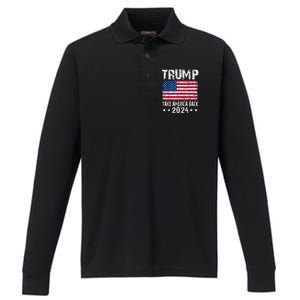 2024 Trump Take America Back Performance Long Sleeve Polo