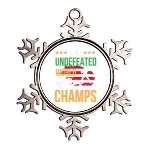 2 Time Undefeated World War Champs Memorial Day 4th Of July Gift Metallic Star Ornament