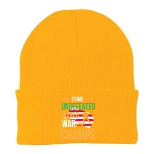 2 Time Undefeated World War Champs Memorial Day 4th Of July Meaningful Gift Knit Cap Winter Beanie