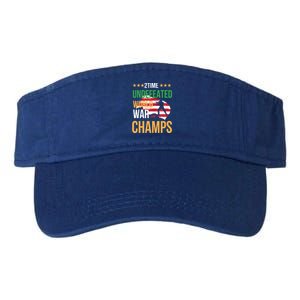 2 Time Undefeated World War Champs Memorial Day 4th Of July Meaningful Gift Valucap Bio-Washed Visor