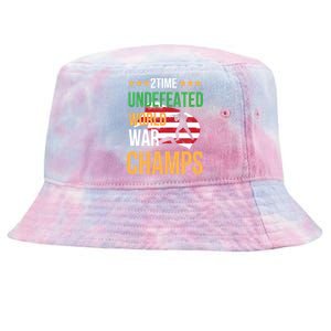 2 Time Undefeated World War Champs Memorial Day 4th Of July Meaningful Gift Tie-Dyed Bucket Hat