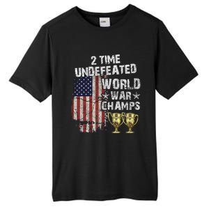 2 Time Undefeated World War Champs Distressed Gift Tall Fusion ChromaSoft Performance T-Shirt