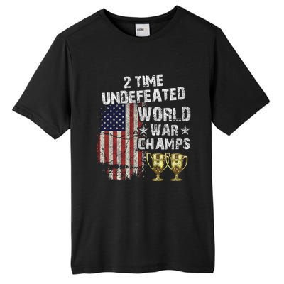 2 Time Undefeated World War Champs Distressed Gift Tall Fusion ChromaSoft Performance T-Shirt