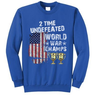 2 Time Undefeated World War Champs Distressed Gift Sweatshirt