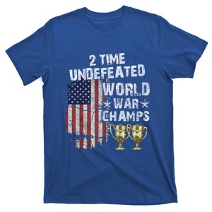 2 Time Undefeated World War Champs Distressed Gift T-Shirt