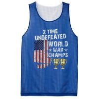 2 Time Undefeated World War Champs Distressed Gift Mesh Reversible Basketball Jersey Tank