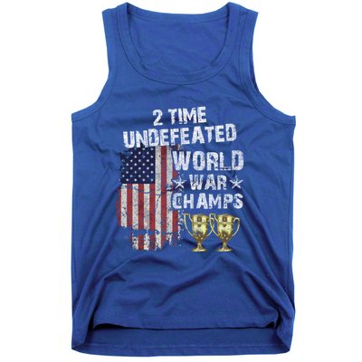 2 Time Undefeated World War Champs Distressed Gift Tank Top