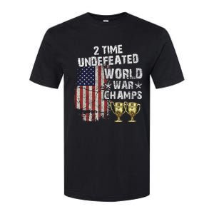 2 Time Undefeated World War Champs Distressed Gift Softstyle CVC T-Shirt