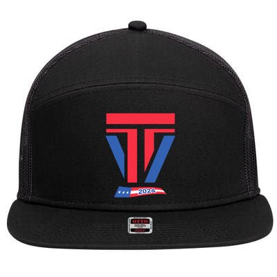 2024 Trump Vance 7 Panel Mesh Trucker Snapback Hat