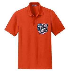 2024 Trump Vance Usa Flag Drip Dry Zone Grid Polo