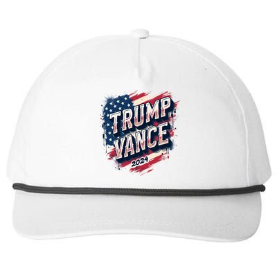 2024 Trump Vance Usa Flag Drip Snapback Five-Panel Rope Hat