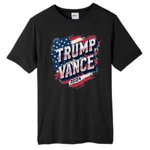 2024 Trump Vance Usa Flag Drip Tall Fusion ChromaSoft Performance T-Shirt