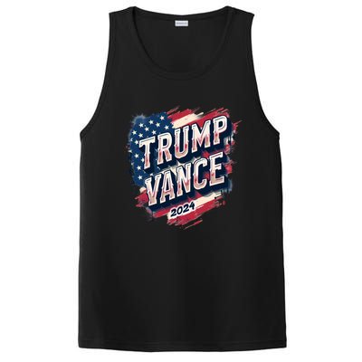 2024 Trump Vance Usa Flag Drip PosiCharge Competitor Tank