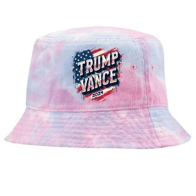 2024 Trump Vance Usa Flag Drip Tie-Dyed Bucket Hat