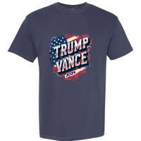 2024 Trump Vance Usa Flag Drip Garment-Dyed Heavyweight T-Shirt