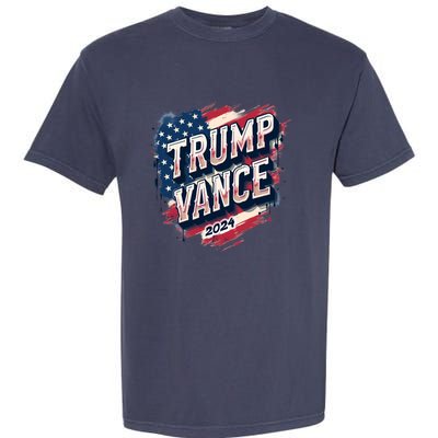 2024 Trump Vance Usa Flag Drip Garment-Dyed Heavyweight T-Shirt